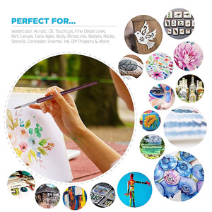 nuevo estilo mango de madera cepillo de uñas detalles cosméticos <span class=keywords><strong>ArtLine</strong></span> pintura flor con alta calidad sintético - Product Image 4