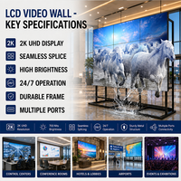 Écran mural vidéo LCD IPS 55 pouces avec revêtement anti-reflet, écran de jonction à cadre étroit, moniteur commercial de sécurité