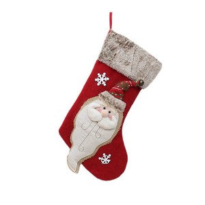 <b>Christmas</b> <b>Stocking</b> Green Snowman Design Plush Top Holiday Decor Gift Bag Candy <b>Holder</b> 19.7in Long - Product Image 5