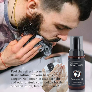 <span class=keywords><strong>Gel</strong></span> nettoyant pour <span class=keywords><strong>barbe</strong></span> et visage pour hommes, contrôle du sébum, 2 en 1, nettoyant pour <span class=keywords><strong>barbe</strong></span> et peau du visage, nettoie en profondeur les pores sans sécheresse, 120 ml - Product Image 4