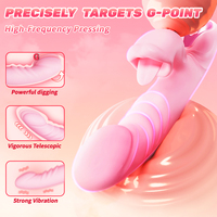 Dildo réaliste vibrant pour femmes avec fonction chauffante et léchage de langue, 10 modes, jouet sexuel discret, livraison discrète