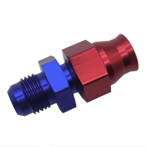 Adaptador de tubo rígido Hofa Racing para conexión de tuberías, con conexión macho AN6 6AN a 5/16 pulgadas en rojo, azul y negro - Product Image 4