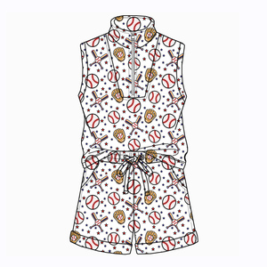 Nouveautés de l'été : Costume pour garçons personnalisé en couleur/motif, avec short <span class=keywords><strong>sans</strong></span> manches et fermeture éclair, pour tenue d'enfant - Product Image 3