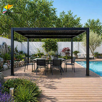 Freistehende Gartenlaube mit Verstellbarem Dach, Ferngesteuerte Einziehbare Pergola-Überdachung