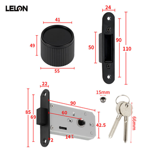Innen Unsichtbare Tür Einseitiges kreisförmiges Knopfs chloss Schwarz Grau Not schlüssel Option Drehknopf Verriegelter Türgriff - Product Image 5