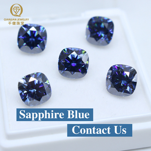 Super qualité fait à la main Moissanite lâche aigue-marine pierre synthétique ovale poire ronde pierre bleue belle fabrication Fine pierre bleue - Product Image 5