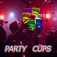 Gobelets LED Colorés pour Fêtes – Nouveauté Tendance pour Boîtes de Nuit et Bars – Gobelet LED Néon de Noël avec Piles