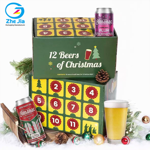Boîte cadeau vide personnalisée pour <span class=keywords><strong>calendrier</strong></span> <span class=keywords><strong>de</strong></span> <span class=keywords><strong>l</strong></span>'<span class=keywords><strong>Avent</strong></span> <span class=keywords><strong>de</strong></span> Noë<span class=keywords><strong>l</strong></span> 24 jours, en carton, pour bière, vin, emballage <span class=keywords><strong>de</strong></span> compte à rebours, boîte d'expédition pour boissons - Product Image 1