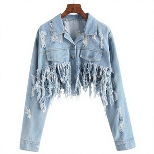 Custom <b>Ladies</b> Vintage Denim <b>Jacket</b> Washed Blue Oversized <b>Jean</b> <b>Jacket</b> Wholesale Manufacturer for Fashion Brands - Product Image 1