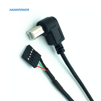 Cable USB B Macho a Conector USB de 5 Pines Hembra de 90 Grados y 50 cm para Placa Base PCB, Impresora Dupont