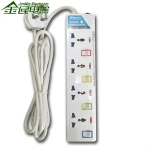 Yiwu 13A Power Socket 3M 4 Gang Lead Cords Universal Multi Plug Industrial Extension Socket 220V Commercial 3 Pin ABS Shell 1724