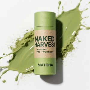 Custom Eco-Friendly Luxury Food Grade Gift <b>Box</b> Kraft Paper Cylinder Shape Magnetic Closure Packaging Matcha Sports Drink Powder - Product Image 5