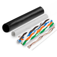 Kabel Jaringan LAN DMIS Cat6 FTP Abu-abu 1000ft 305m Kotak 24awg 100mhz BC Berpelindung PVC LSZH 0.52 X 4P