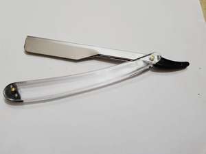 ที่จับพลาสติกใสสัมผัสใบมีดที่ถอดเปลี่ยนได้มีดโกนหนวดตัดผมมีดโกนหน้าตรงมืออาชีพ - Product Image 2