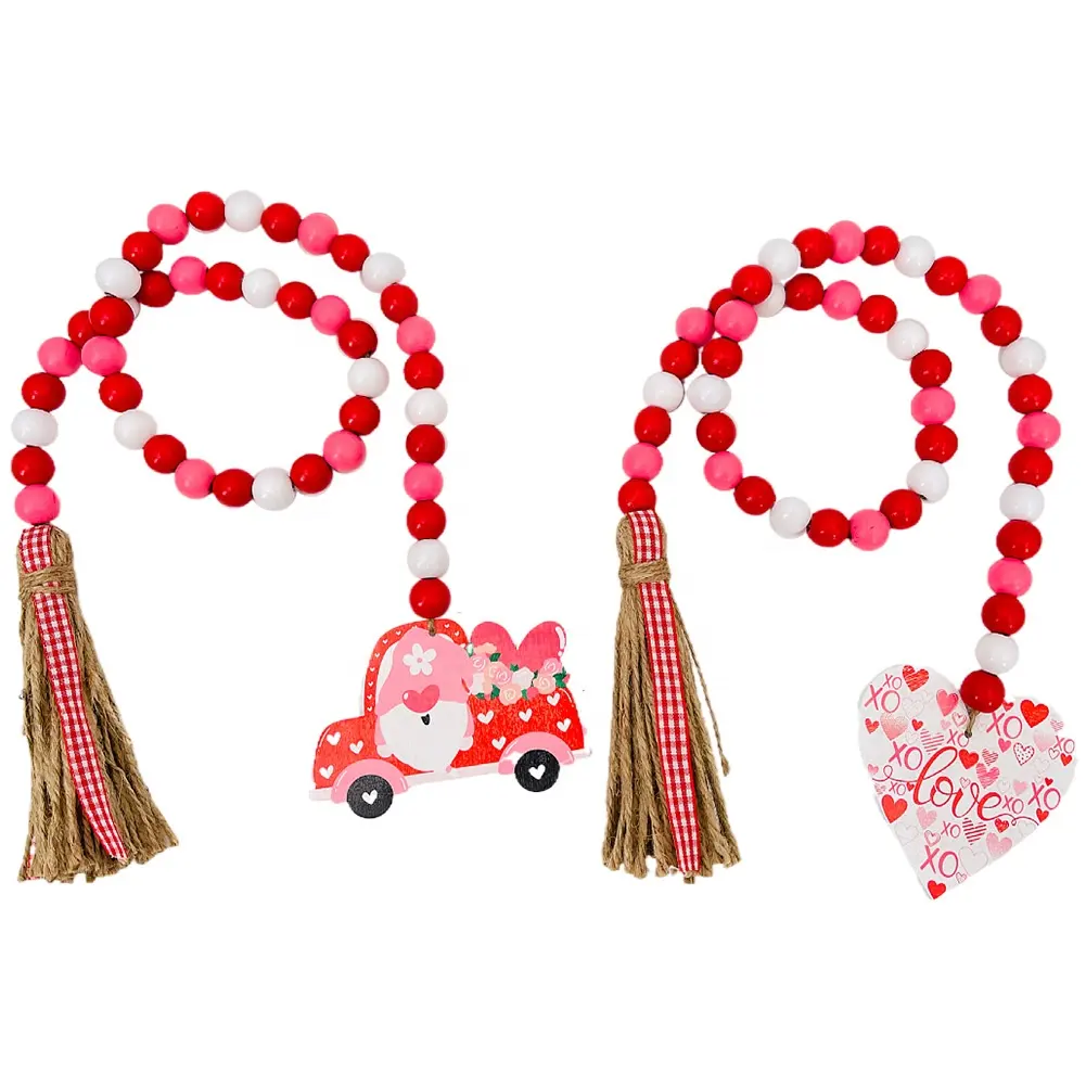 Wedding Car House Wood Tag Wreath Tiered Tray Valentines Valentine's Day Wooden Bead Garland Decorarland