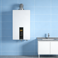 Chauffe-eau sans réservoir au gaz naturel de type équilibré avec échangeur de chaleur en cuivre, classe énergétique A, pour une utilisation dans toute la maison