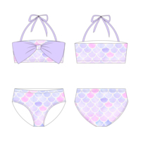 Maillots de bain pour enfants en tissus recyclables personnalisés Petite fille pour bébé Maillot de bain Vêtements de bain Filles Bikini