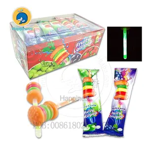 Glow Stick Rasa Buah Fluorescent Twist Hamburger Bentuk Lollipop