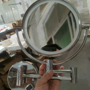 <b>Small</b> Modern Glass Round LED Mirror with Time Display and Touch Switch-Wall Decor for Hotel <b>Bathroom</b> - Product Image 4