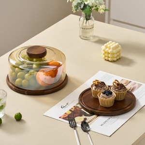 Portabagagli in legno massello con copertura in vetro trasparente di alto livello a prova di polvere per la conservazione degli alimenti e la copertura del nuovo arrivo - Product Image 4