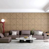 Panneaux muraux acoustiques insonorisants et imperméables en PVC 3D, grille géométrique auto-adhésive, décoration artistique moderne de grande taille pour chambres et salles à manger