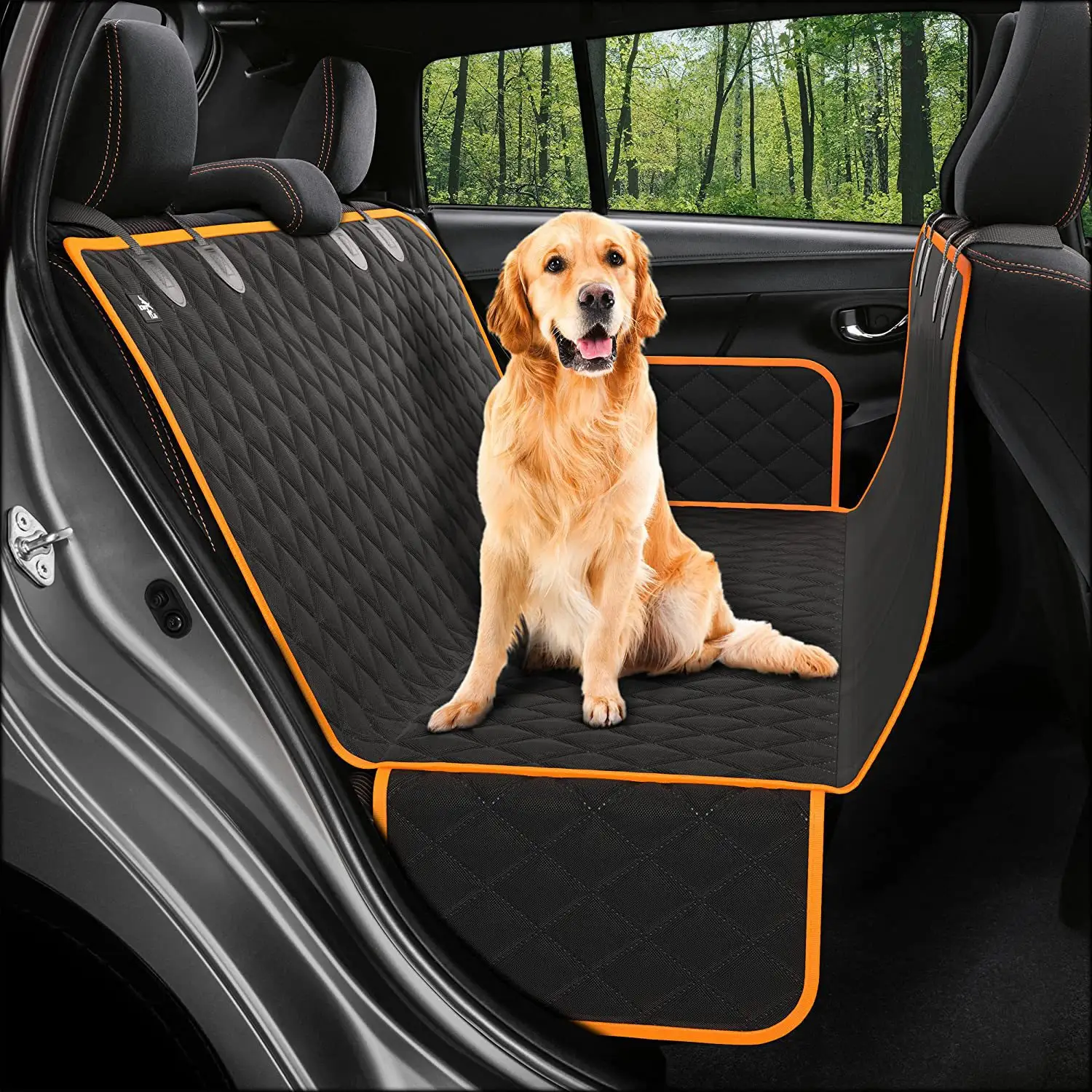 Assento de carro portátil para cachorros, tapete de tecido oxford para assento do cachorro, almofada lavável, capa traseira