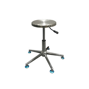 Tabouret rond en acier inoxydable Keming Furniture, hauteur réglable, pivotant, pour laboratoire et atelier - Product Image 1