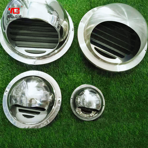 Ventilateur d'extraction Couvercle d'évent extérieur Couvercle de <span class=keywords><strong>grille</strong></span> d'aération HVAC Couvercle d'évent rond en acier inoxydable - Product Image 5