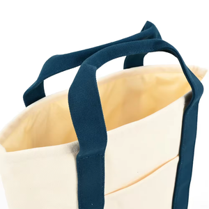 Personalized Customized Logo Oversized Black Canvas Beach Tote <strong>Bag</strong> Natural Color Embroidered Striped Beach <strong>Bag</strong> with Rope Handle - Product Image 4