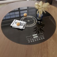 Runder Esstisch aus Holz 1,8 m großer runder Drehtisch mit Induktion sherd