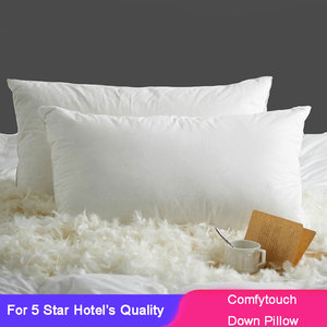 Reine taille blanc pur <span class=keywords><strong>oie</strong></span> et <span class=keywords><strong>duvet</strong></span> de canard oreiller solide motif coton tissu couverture <span class=keywords><strong>prix</strong></span> - Product Image 3