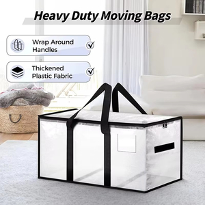 Bolsas <span class=keywords><strong>de</strong></span> Mudanza Transparentes, Paquete <span class=keywords><strong>de</strong></span> 6, Extra Grandes, Resistentes, con Cierre y Asas Reforzadas para Ropa - Product Image 3