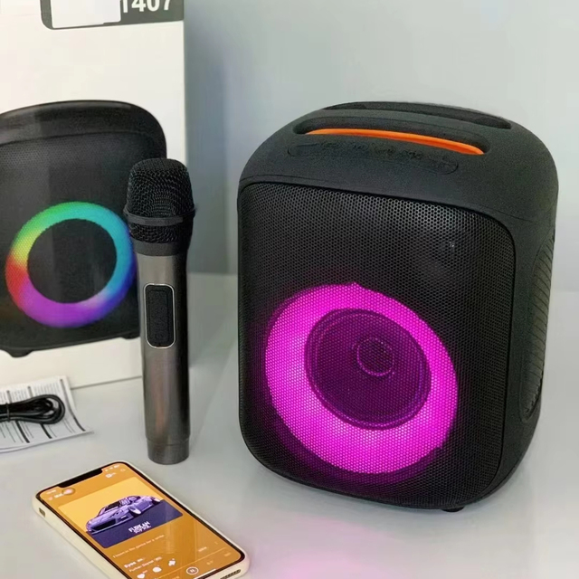 Altavoces De Escenario Sound Box with Microphone Big Speakers Outdoor Dj Party RGB Light Karaoke Speaker with Mic and bluetooth