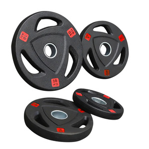 Disques de <span class=keywords><strong>musculation</strong></span> à trois poignées en <span class=keywords><strong>fonte</strong></span> noire 2,5-25 kg, disques de barre à trois poignées avec 3 poignées, plaques recouvertes de caoutchouc - Product Image 3