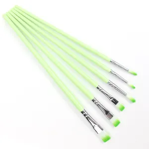 OPETH Artist Brush Factory 6Pcs Green Plastic Handle Nylon Hair Art Paint Brush For Art Painting