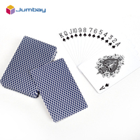 Jeu de cartes à jouer personnalisé de luxe à double jeu, 100 % plastique, avec boîte cadeau en bois foncé poli, cartes de poker étanches