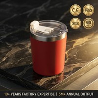 Mug Kopi Vakum Isolasi Dinding Ganda Stainless Steel Bebas BPA dengan Tutup Geser Anti Cipratan untuk Kantor, Rumah, dan Perjalanan