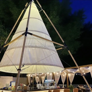 Tenda da matrimonio in tela a forma di piramide indiana, tipi, pagoda, lanterna in bambù da esterno ZHUNIU da 4 m - Product Image 3