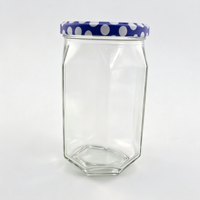 Botol Kaca Heksagonal Bulat untuk Selai, Saus, Madu, dengan Tutup Logam Putar, Pesanan Khusus Langsung dari Pabrik Shanghai