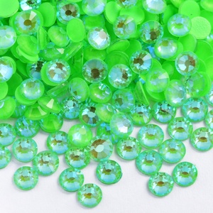 OLeeya Bulk <b>Pack</b> Green Emerald Glass Flat Back Rhinestone SS6-SS30 Non Hot Fix Glass Crystal for Nail Decoration DIY - Product Image 4
