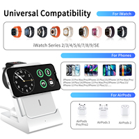Chargeur sans fil magnétique portable 4-en-1 15W, station de charge pour téléphone portable, batterie externe détachable pour usage domestique et professionnel