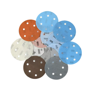 5 pouces 6 trous Superfine Film disque <span class=keywords><strong>de</strong></span> ponçage humide/sec papier <span class=keywords><strong>de</strong></span> sable doux crochet et boucle papier <span class=keywords><strong>de</strong></span> verre pour outils abrasifs peinture polissage - Product Image 1