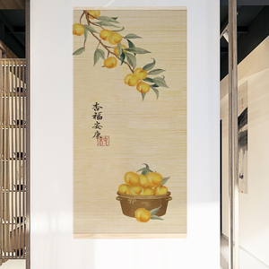 Factory Price <strong>Chinese</strong> Art Fruit Pattern Printed Decorative <strong>Bamboo</strong> Wall Hanging <strong>Paintings</strong> - Product Image 2