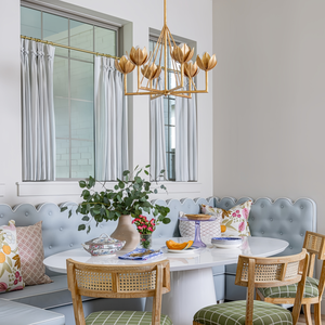 Lampadario Artigianale American Farmhouse Lotus 38'' in Ottone Massiccio LED Dimmerabile Personalizzato 110V Standard USA per Soggiorno e Corridoio - Product Image 2