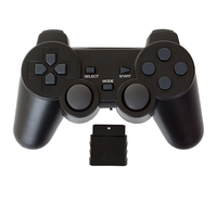 Manette de jeu sans fil 2,4 G à double vibration et double moteur pour console de jeu PS1/PS2, joystick et contrôleur