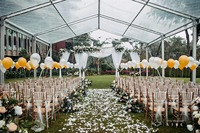 Tente de mariage de luxe de haute qualité avec structure en acier, design modulaire, légère, pour événements scéniques