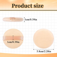 Éponge à maquillage en velours multi-usages avec ruban, logo/couleur personnalisés, ronde, en coton doux, pour le visage