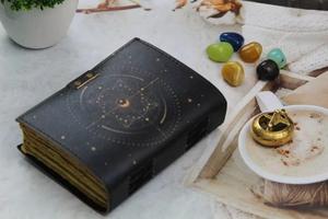 Luna Moth Handmade Leather Journal with Lock Clasp 120 Sheets of Vintage Butterfly Print Spell <b>Book</b> of Shadows Diary Gift - Product Image 6