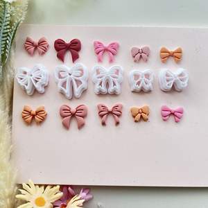 Molde cortador de arcilla polimérica de cerámica suave de Navidad, guirnalda de lazo, molde de corte en relieve, herramienta de fabricación de joyas colgantes para pendientes DIY - Product Image 3