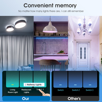 Pas de condensateur pas de neutre 1/2/3 Gang US Light Touch Tuya Wall Smart Zigbee Switch pour Alexa Google Home 2mqtt